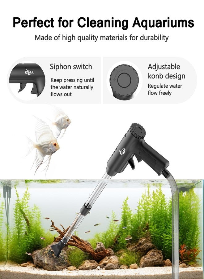 AQQA Aquarium Gravel Cleaner, 4-in-1 Upgrade Suction Power Manual Fish Tank Gravel Vacuum Cleaner Tools for Aquarium Water Changer with Water Flow Adjustment Use for Fish Tank Cleaning Gravel Sand - Image 4